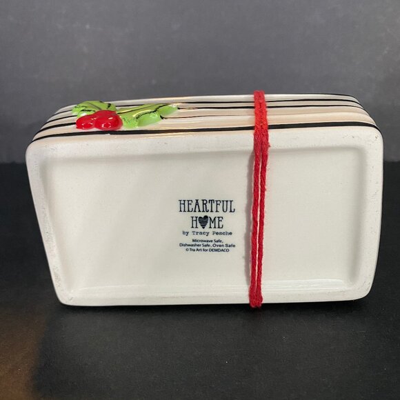 Heartful Home Mini Loaf Pan with Towel Holly Berry by Artist Tracy Pesche New - Picture 6 of 10